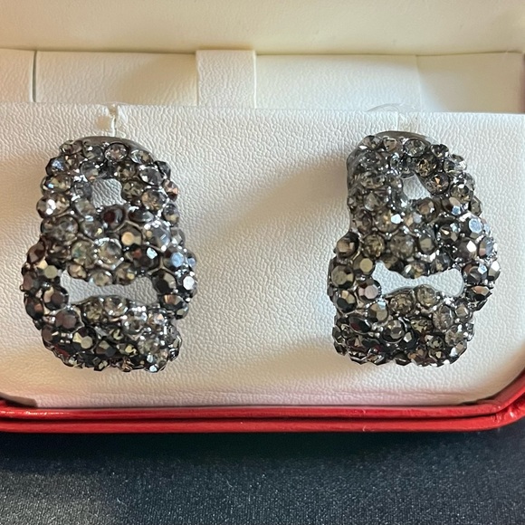 Kirks Folly Faceted Crystal Chain earrings - Picture 2 of 6